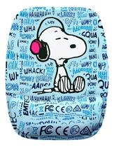 Mouse Pad Ergonomico Snoopy Sentado Fundo Azul