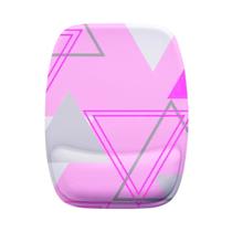 Mouse Pad Ergonomico Triangulo Rosa Azul Branco