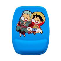 Mouse Pad Ergonomico Zoro e Luffy One Piece Azul