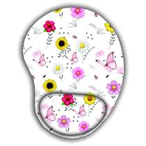 Mouse pad estampas florzinhas fofas com apoio ergonômico