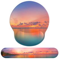 Mouse pad eulps e conjunto de descanso de pulso em espuma viscoelástica Oceanic Sunset