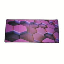 mouse pad gamer anti derrapante hexagono 3d roxo 70x30 - TGIFT STORE