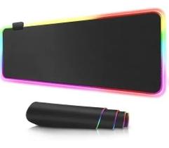 Mouse pad gamer com iluminação led rgb 7 cores 80 x 30 preto - 01261 Mouse pad gamer com iluminação led rgb 7 cores 80 x 30 preto - 01261