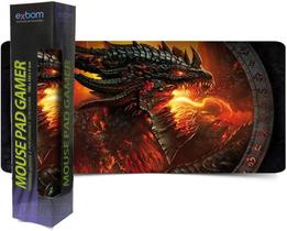 MOUSE PAD GAMER GRANDE - 700X350X3mm - DRAGÃO DE FOGO