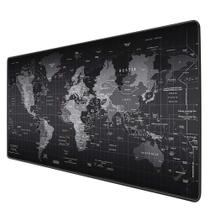Mouse Pad Gamer Grande Mapa Mundo Preto Alta Performance Top