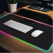 Mouse Pad Gamer Grande Speed Borda Led 7 Coolor Rgb Impermeável 300mm X 800mm Fire Phoenix