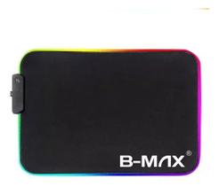 Mouse Pad Gamer Led Rgb 35x25 Preto Iluminado Bmax 7 Cores