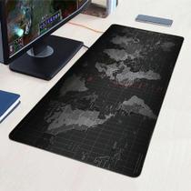 Mouse Pad Gamer Mapa Mundi Grande Preto 70 X 30 Cm - Casa Palace