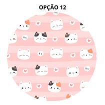 Mouse Pad Gatos Fofos Redondo 19cm Borracha Antiderrapante