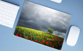 Mouse Pad Grande, Campo Flores Nublado