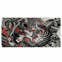 Mouse Pad Grande Estampa Samurai Japonês Tigre Desk Mat para Setup Gamer Mouse Pad Grande Estampa Samurai Japonês Tigre Desk Mat para Setup Gamer