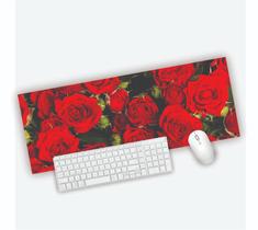 Mouse Pad Grande Gamer Rosas Vermelha