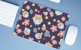 Mouse Pad Grande Infantil Crechê Corujas