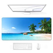 Mouse pad grande para jogos Auhoahsil, tema de praia de 90x40cm