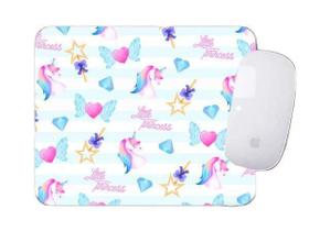 Mouse Pad Infantil Presente Princesa e Unicórnio