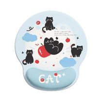 Mouse Pad Lindo Gato Preto com Apoio de Pulso 18,8 cm x 22,7 cm