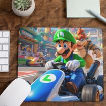 Mouse Pad Mario Bros Herói Luigi Tecido Emborrachado Pequeno 19x23 cm