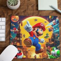 Mouse Pad Mario Bros Tecido Emborrachado Pequeno 19x23 cm Mouse Pad Mario Bros Tecido Emborrachado Pequeno 19x23 cm