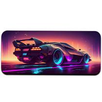 Mouse Pad Neoprene 3mm 70x30cm Carro Roxo e Laranja
