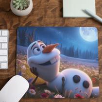 Mouse Pad Olaf Boneco Neve Frozen Tecido Emborrachado Pequeno 19x23 cm