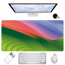 Mouse Pad Ondas Abstratas Verde Laranja Base para Teclado Desk Pad Gamer Mouse Pad Ondas Abstratas Verde Laranja Base para Teclado Desk Pad Gamer