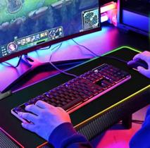 Mouse pad para jogos RGB Mouse pad grande macio iluminação, para teclado de computador 800 x 300 mm