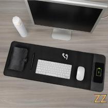 Mouse Pad Para Mesa + Carregador Por Indução Qi Sem Fio