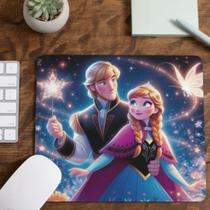 Mouse Pad Princesa Anna Kristoff Frozen Tecido Emborrachado Pequeno 19x23 cm