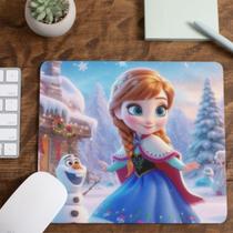 Mouse Pad Princesa Anna Menina e Olaf Frozen Tecido Emborrachado Pequeno 19x23 cm Mouse Pad Princesa Anna Menina e Olaf Frozen Tecido Emborrachado Pequeno 19x23 cm