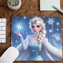 Mouse Pad Princesa Frozen Elsa Tecido Emborrachado 19x23 cm