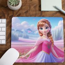 Mouse Pad Princesas Frozen Ana Tecido Emborrachado Pequeno 19x23 cm