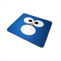 Mouse Pad Quadrado Antiderrapante Coruja Azul Olhos Grande