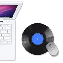 Mouse Pad Redondo Disco de Vinil Azul Mouse Pad Redondo Disco de Vinil Azul