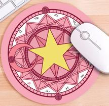 Mouse Pad Redondo Fofo Sakura Cardcaptor Rosa - Starcups