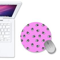 Mouse Pad Redondo Wallpaper Pandas Fofos Rosa