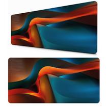 Mouse Pad Retangular Azul e Laranja para Mesa Gamer Estampa Design Moderno Mouse Pad Retangular Azul e Laranja para Mesa Gamer Estampa Design Moderno