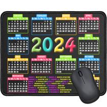 Mouse Pad RMYMPMYX com borda costurada 24,4 x 20,1 cm (calendário 2024 preto)