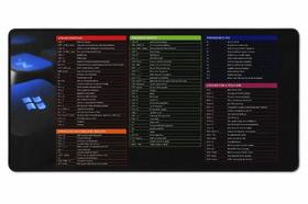 Mouse Pad Speed Atalhos Do Windows Extra Grande 700x350x3mm