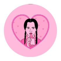 Mouse Pad Terror Rosa Redondo 19cm Borracha Antiderrapante