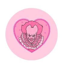 Mouse Pad Terror Rosa Redondo 19cm Borracha Antiderrapante