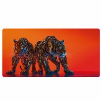Mouse Pad Tigres Estampa Vermelha Base para Teclado Computador Setup Gamer Mouse Pad Tigres Estampa Vermelha Base para Teclado Computador Setup Gamer