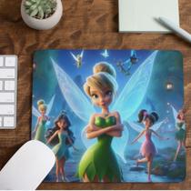 Mouse Pad Tinker Bell Fada Tecido Emborrachado Pequeno 19x23 cm