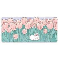 Mouse Pad, tulipa grande e fofa, 80x30cm, 2 mm de espessura, borracha natural Mouse Pad, tulipa grande e fofa, 80x30cm, 2 mm de espessura, borracha natural