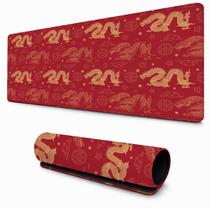 Mouse Pad Vermelho Arte Oriental Dragões Desk Pad para Computador Acessório Mouse Pad Vermelho Arte Oriental Dragões Desk Pad para Computador Acessório