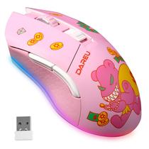 Mouse para jogos DAREU Pink sem fio recarregável 10K DPI