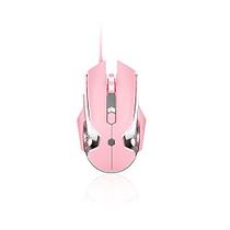 Mouse para jogos FIRSTBLOOD ONLY GAME AJ120 com fio LED retroiluminado rosa