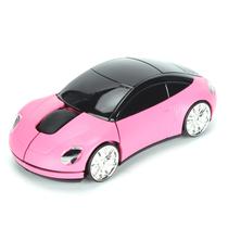 Mouse para jogos sem fio ASHATA 2,4 GHz 3D Sport Car Shape Pink