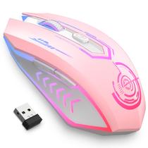Mouse para jogos sem fio UHURU 10000 DPI com 6 botões (rosa)
