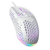 Mouse para jogos SOLAKAKA SM900 branco com fio 12800 DPI RGB Lights