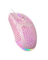 Mouse para jogos SOLAKAKA SM900 rosa com fio 12800 DPI 7 botões